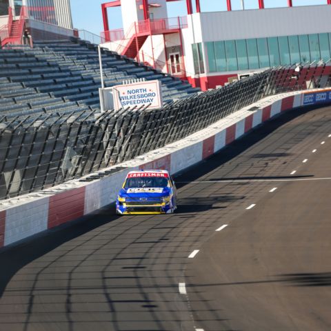 NASCAR CRAFTSMAN Truck Series driver Christian Eckes was among a trio of drivers who participated in a Goodyear Tire Test Tuesday at North Wilkesboro Speedway ahead of May's NASCAR All-Star Race weekend, which includes the Wright Brand 250 on Saturday, May 18.