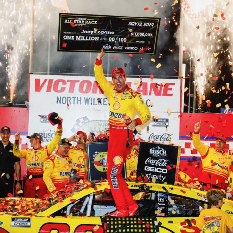 Joey Logano captured last year's NASCAR All-Star Race at North Wilkesboro Speedway.