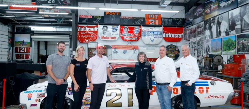 The Wood family — (left to right) Keven Wood, Jordan (Wood) Hicks, Jon Wood, Kim Wood Hall, Len Wood and Eddie Wood — will help kick off the All-Star Race on Sunday, May 18, in celebration of Wood Brothers Racing’s 75th year. 