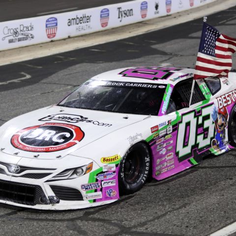 Brenden "Butterbean" Queen converted pole position into a win in Wednesday's CARS Tour Window World 125 at North Wilkesboro Speedway.