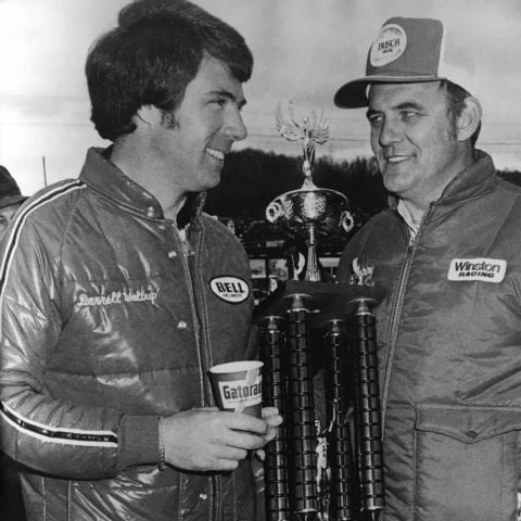 NASCAR legends including Darrell Waltrip, left, and Benny Parsons visited North Wilkesboro Speedway's victory lane during their stories careers.